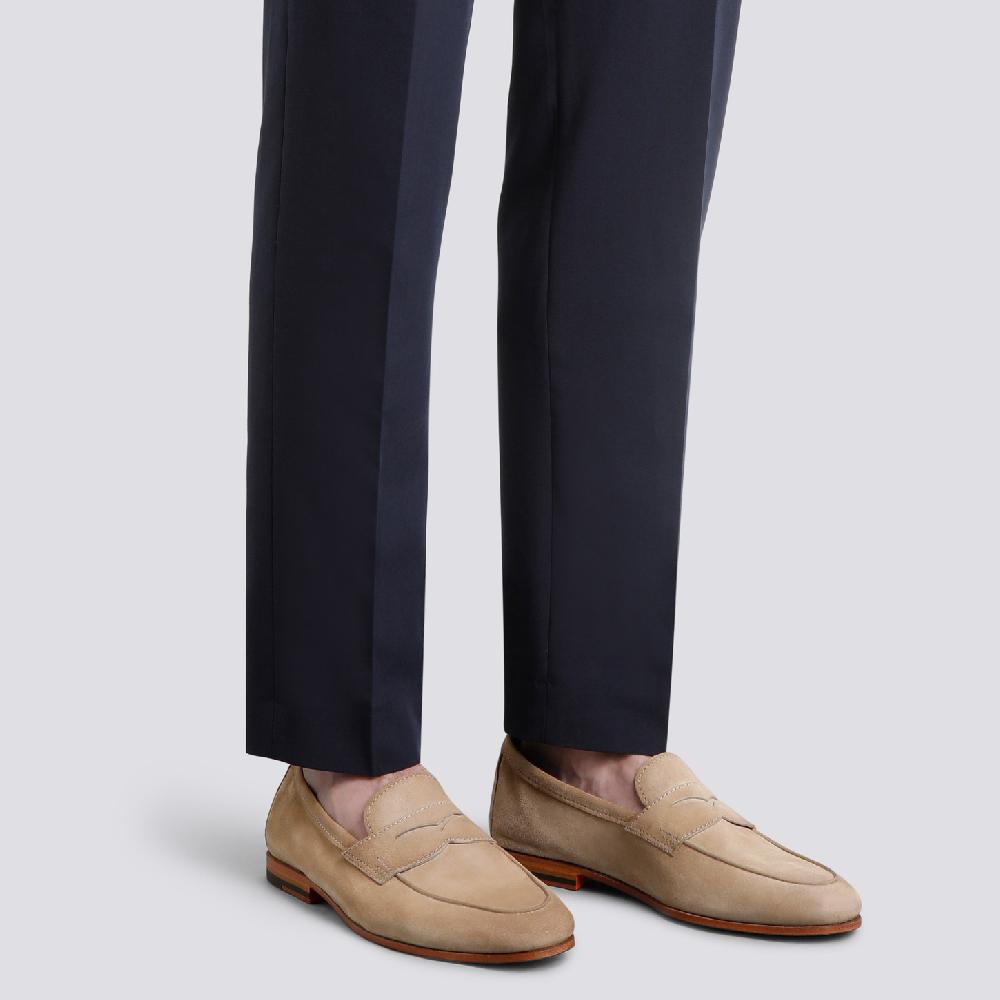 Santoni Mocassino Carlo Da Uomo In Suede Beige