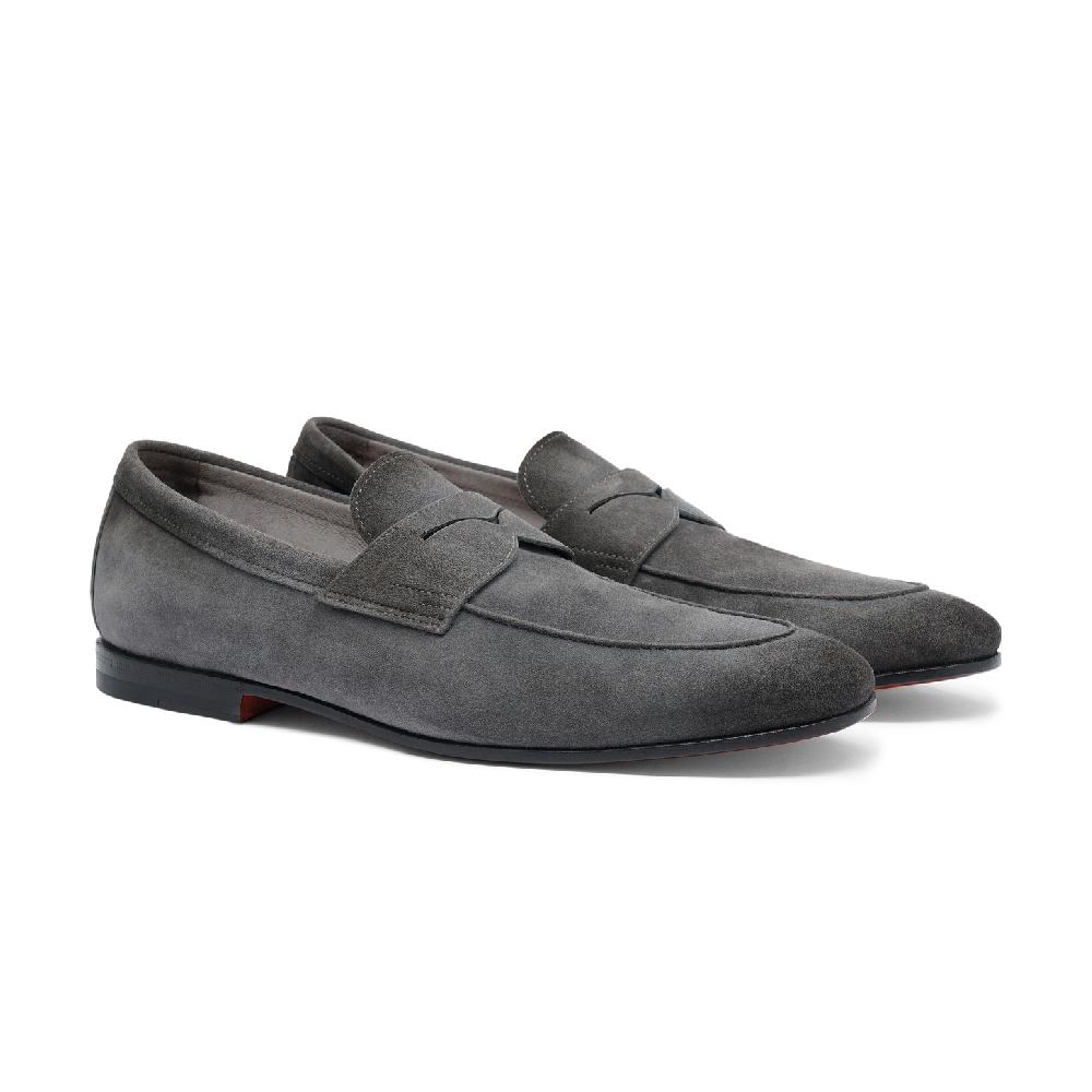 Santoni Mocassino Carlo Da Uomo In Suede Grigio