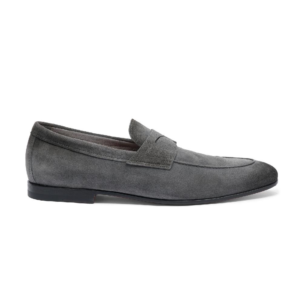 Santoni Mocassino Carlo da uomo in suede grigio