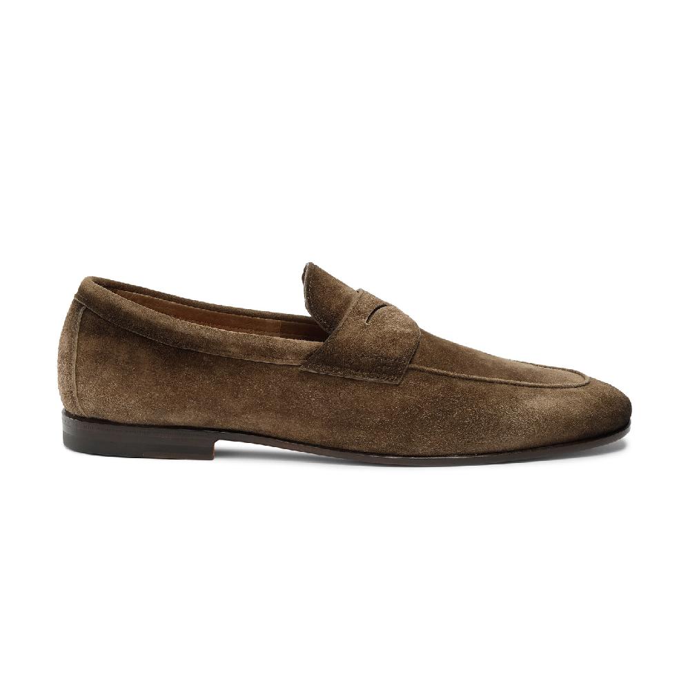Santoni Mocassino Carlo da uomo in suede marrone