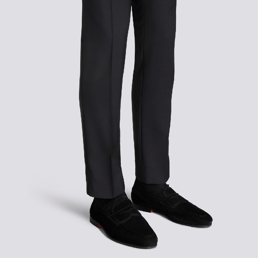 Santoni Mocassino Carlo Da Uomo In Suede Nero