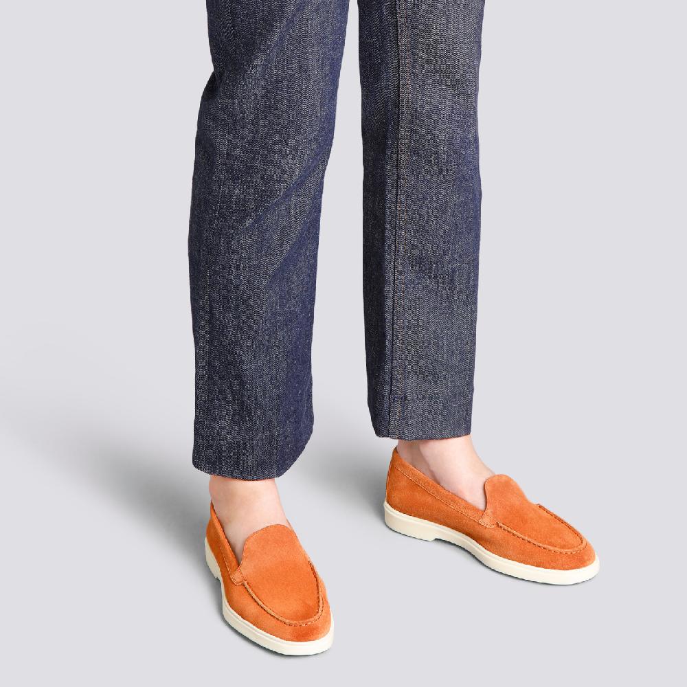 Santoni Mocassino Da Donna In Suede Arancione