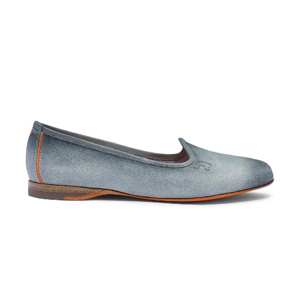 Santoni Mocassino da donna in suede azzurro