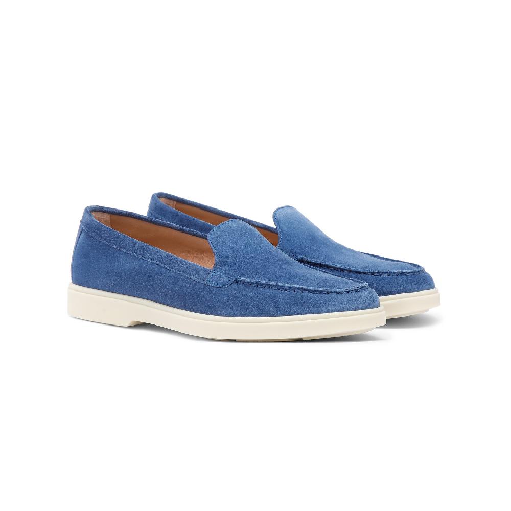 Santoni Mocassino Da Donna In Suede Blu