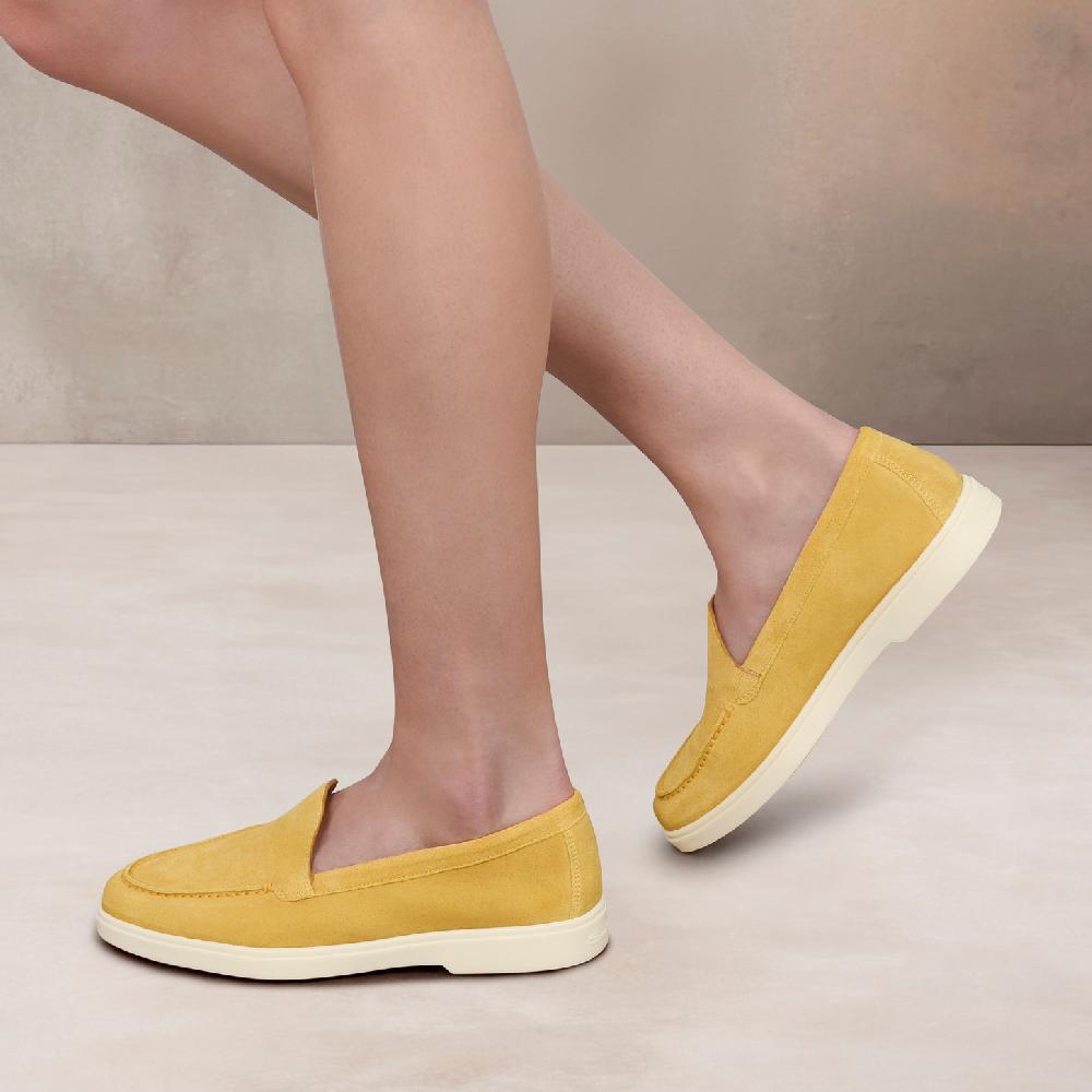 Santoni Mocassino Da Donna In Suede Giallo