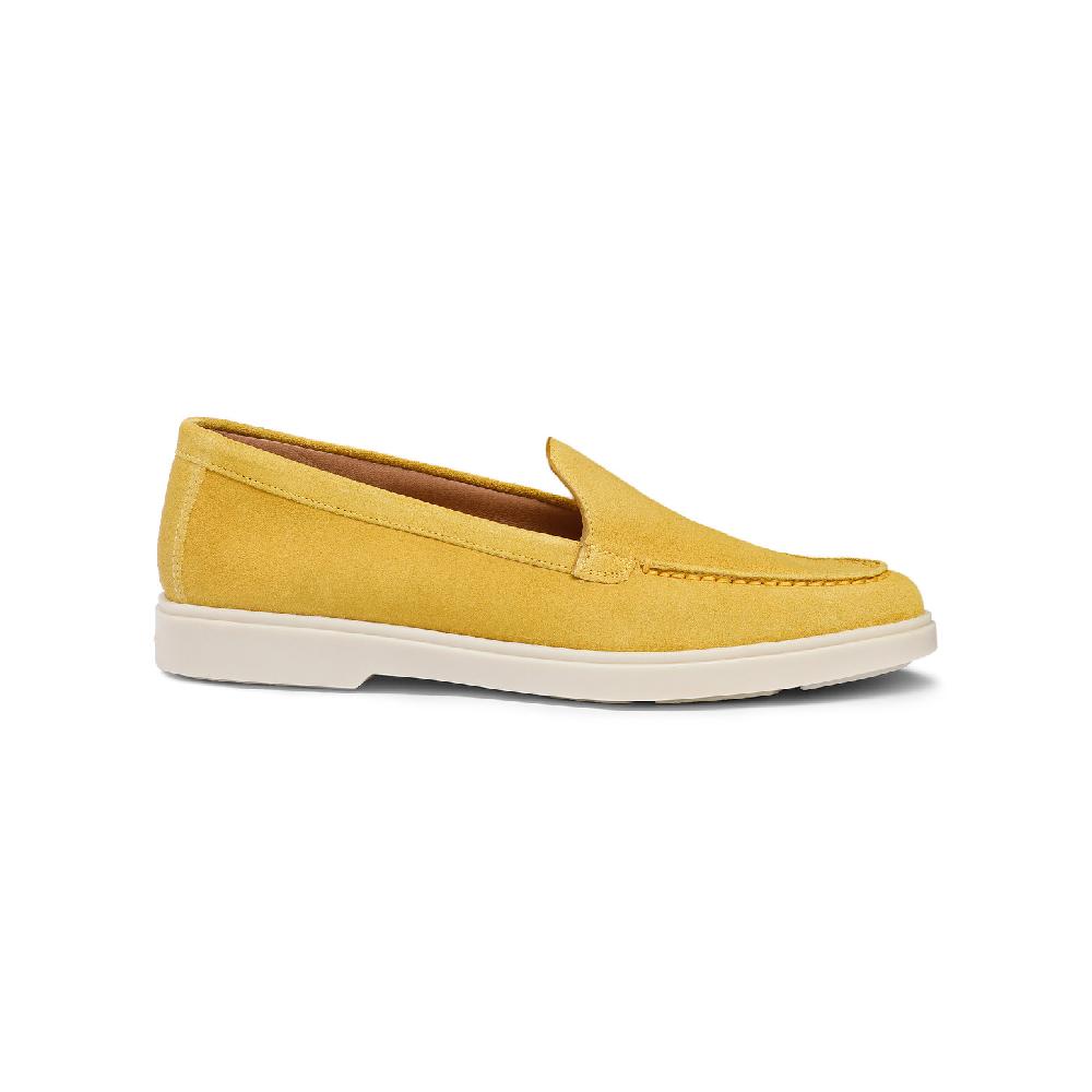 Santoni Mocassino da donna in suede giallo