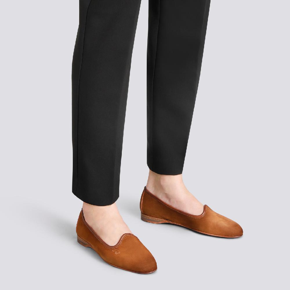 Santoni Mocassino Da Donna In Suede Marrone