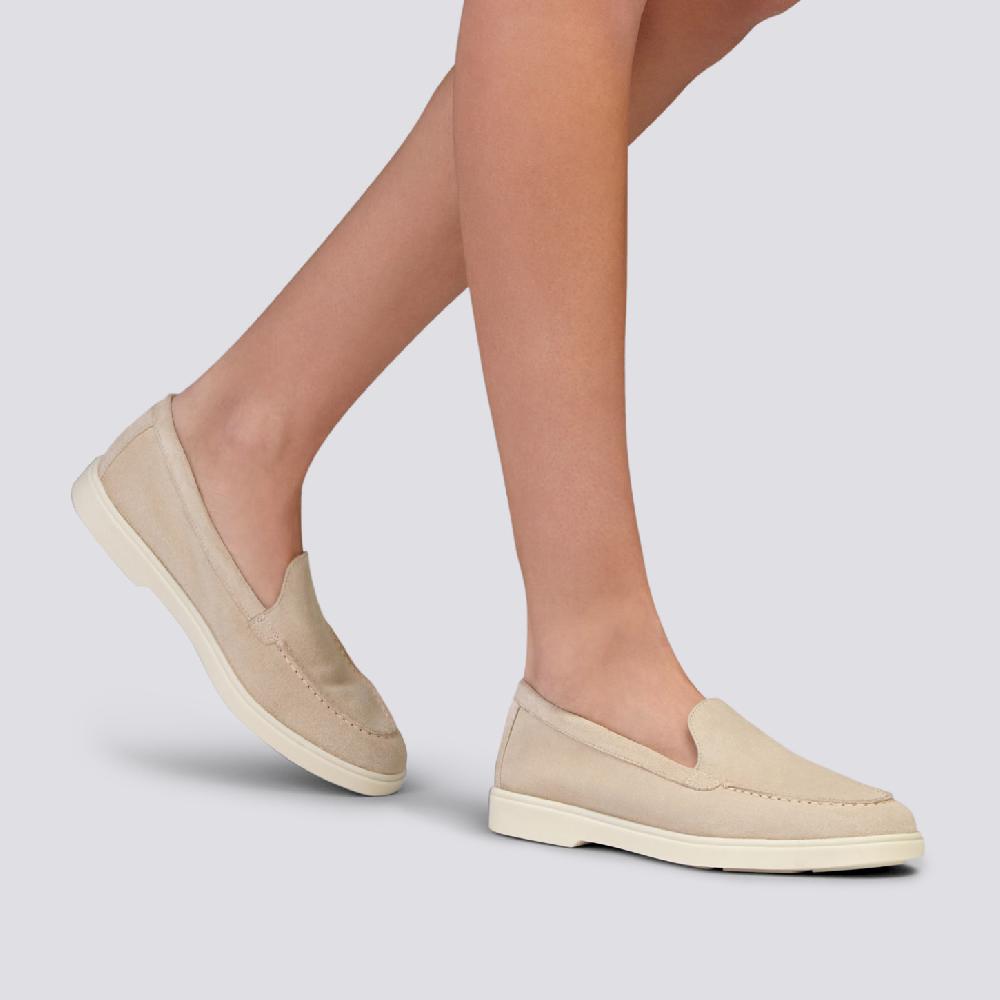 Santoni Mocassino Da Donna In Suede Rosa