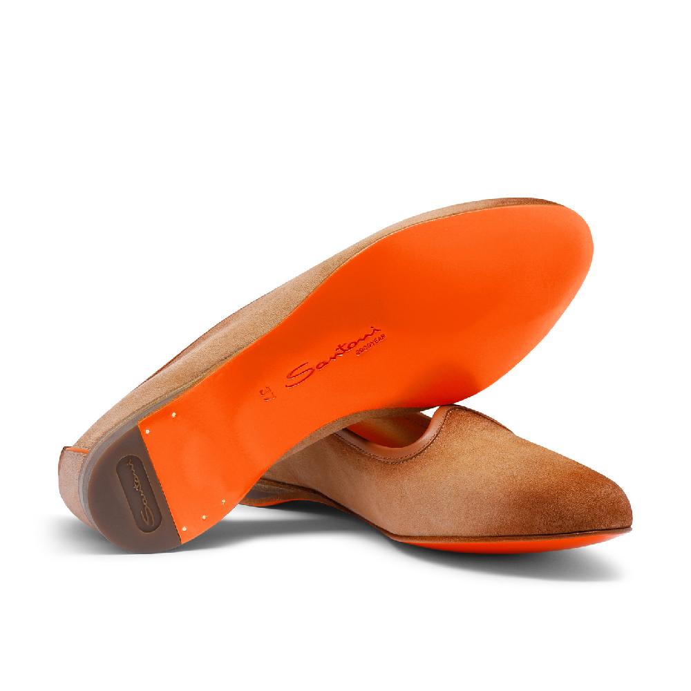 Santoni Mocassino Da Donna In Suede Rosa