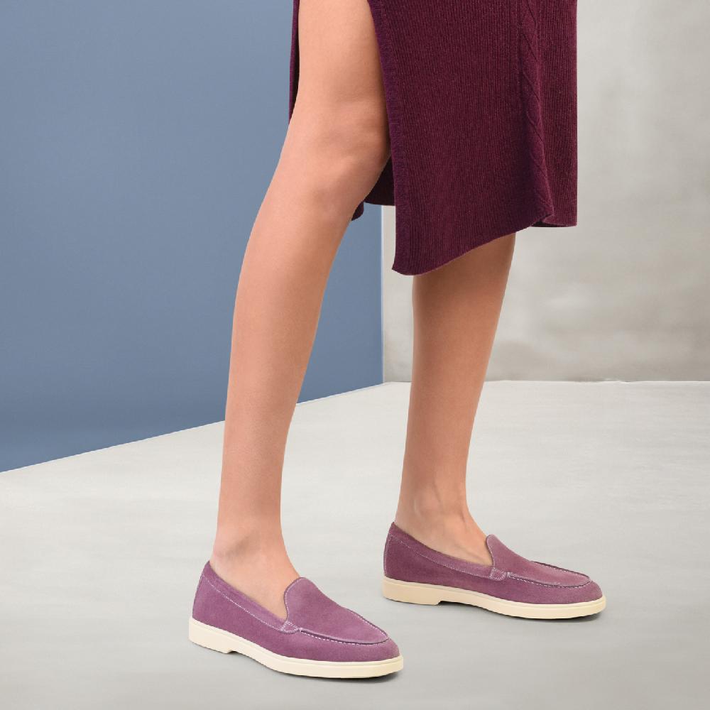 Santoni Mocassino Da Donna In Suede Viola