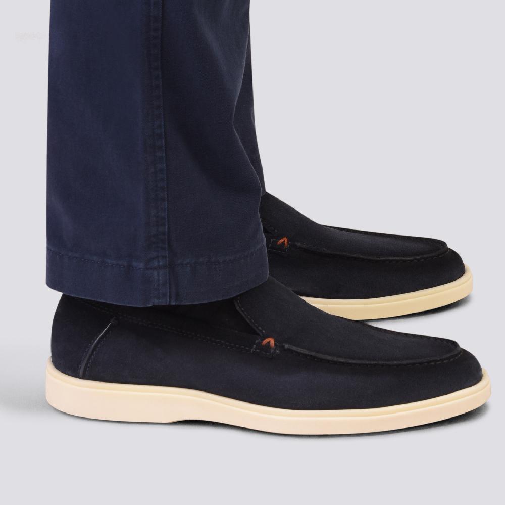 Santoni Mocassino Da Uomo In Suede Blu