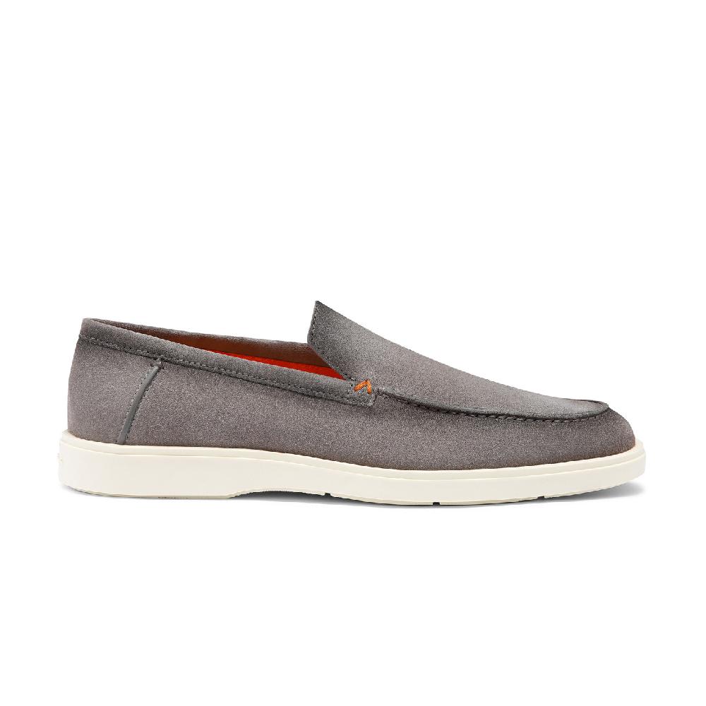 Santoni Mocassino da uomo in suede grigio