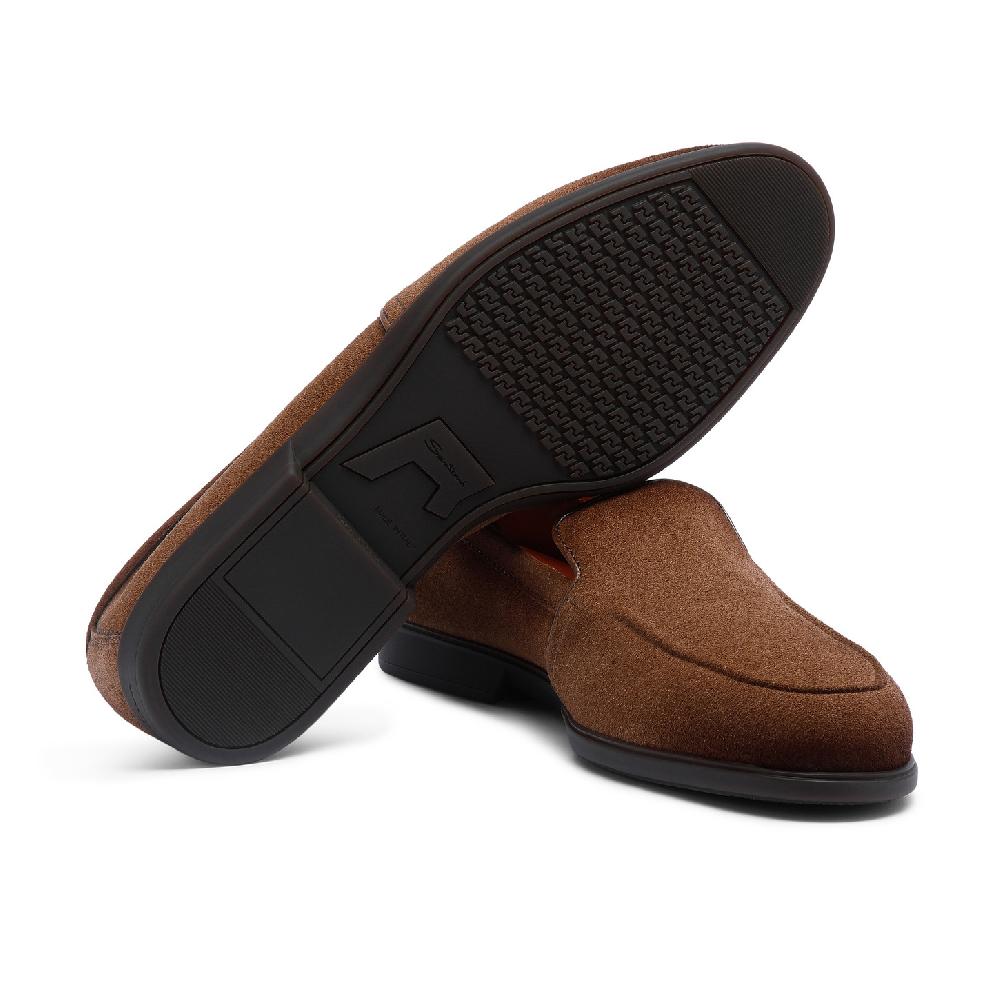 Santoni Mocassino Da Uomo In Suede Marrone Chiaro