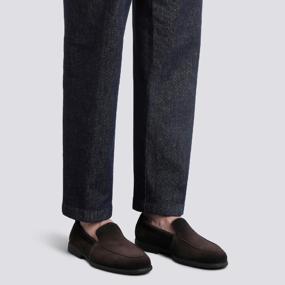 Santoni Mocassino Da Uomo In Suede Testa Di Moro