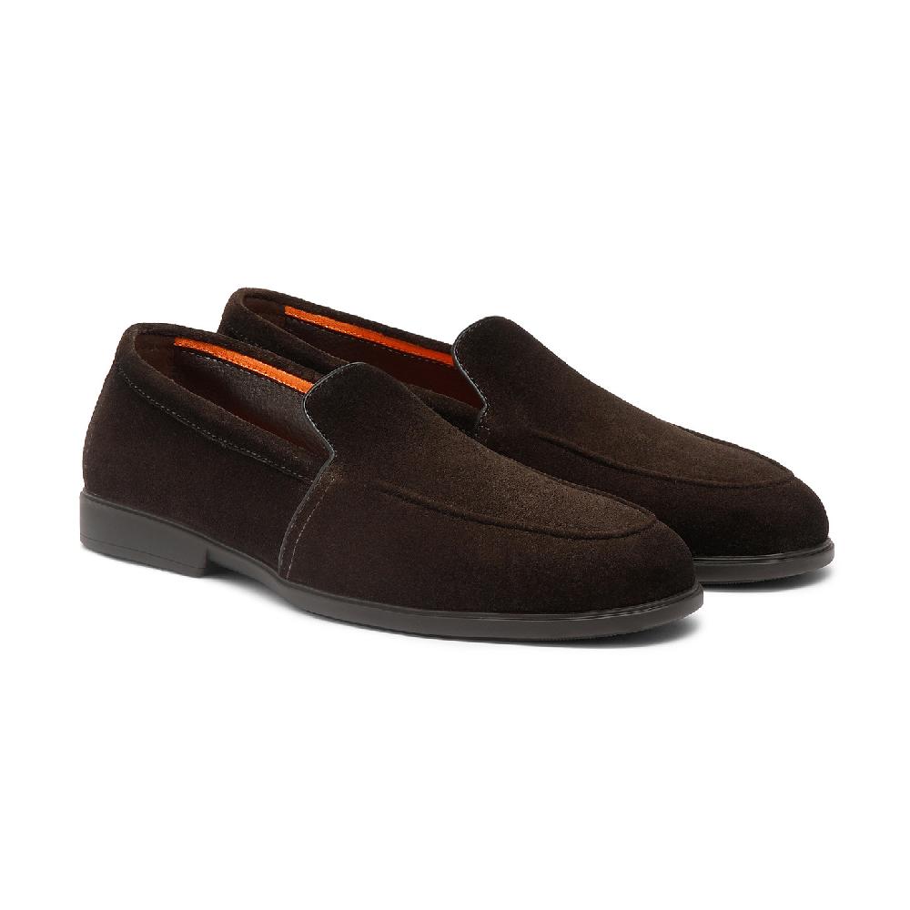 Santoni Mocassino Da Uomo In Suede Testa Di Moro
