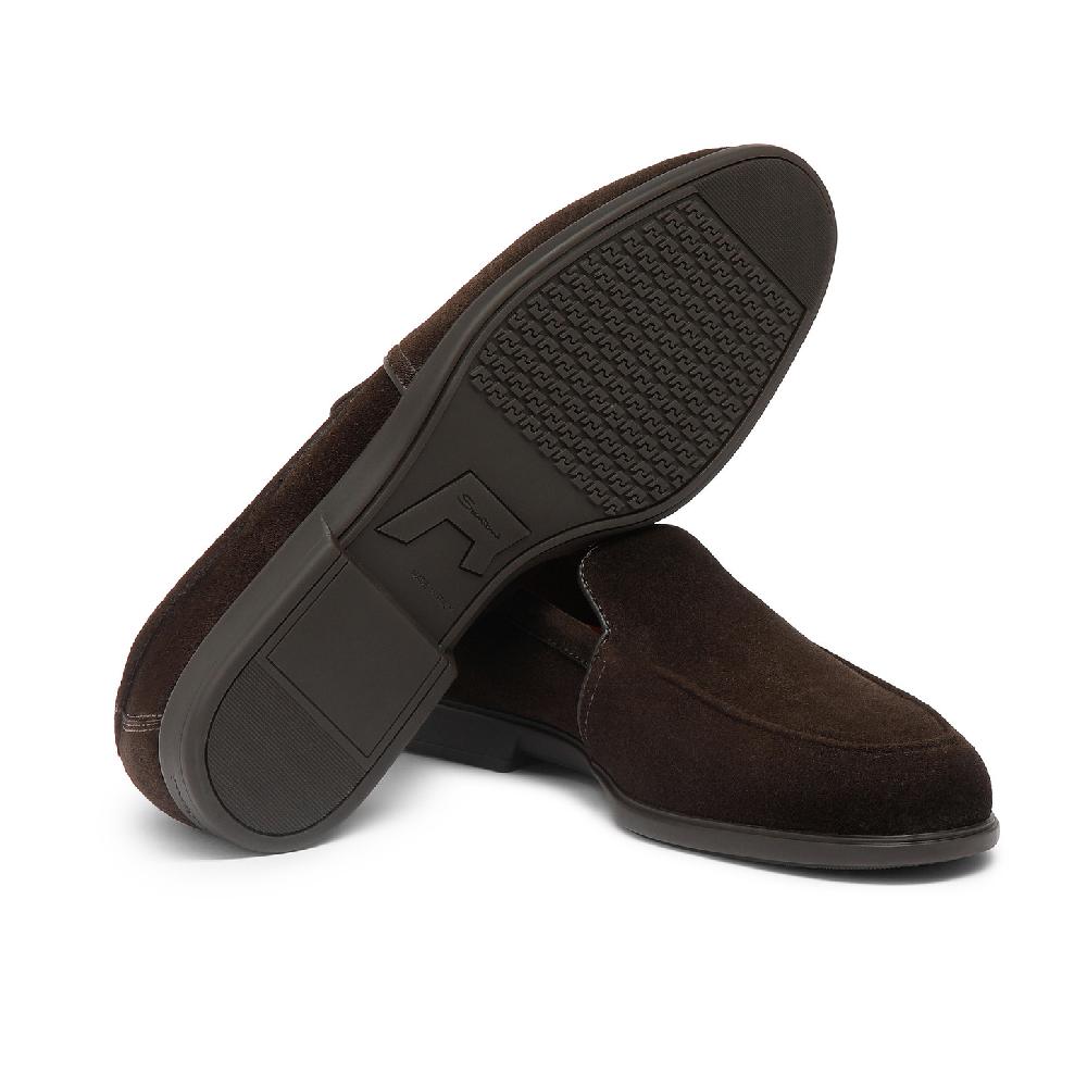 Santoni Mocassino Da Uomo In Suede Testa Di Moro