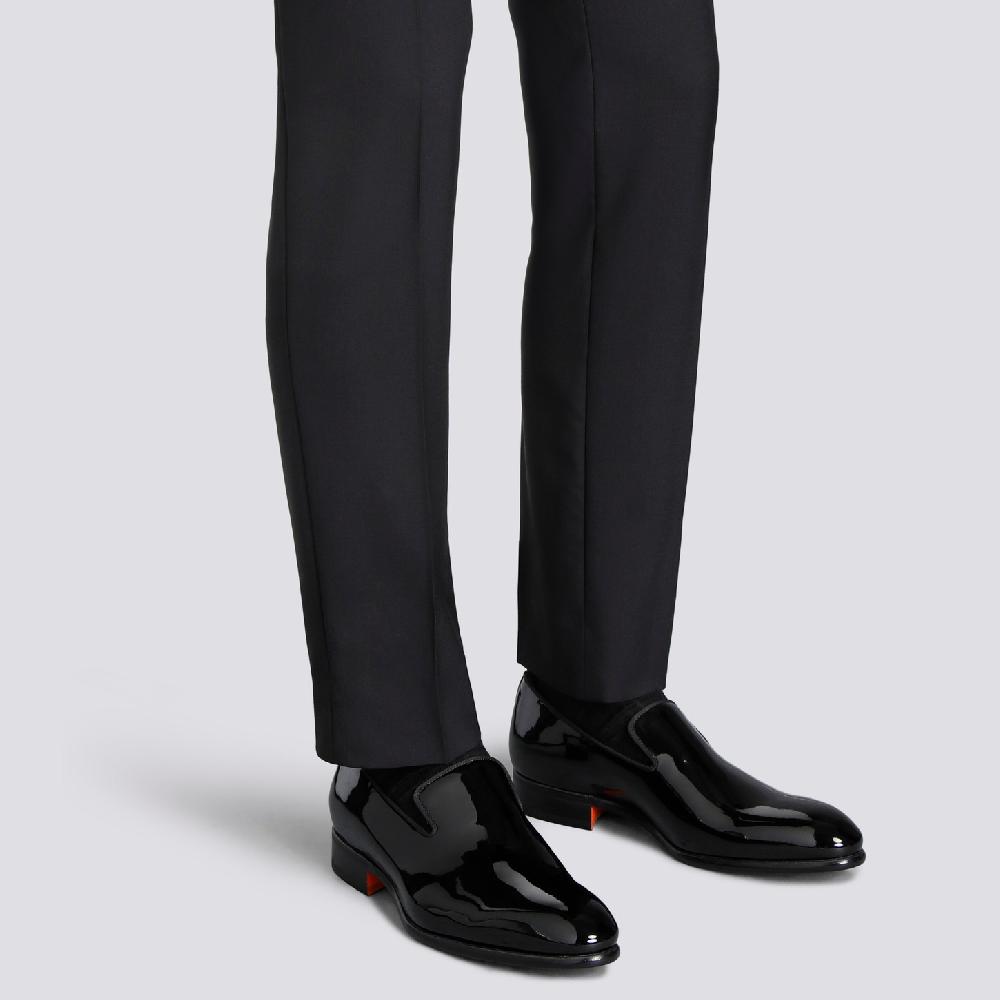 Santoni Mocassino Da Uomo In Vernice Nera