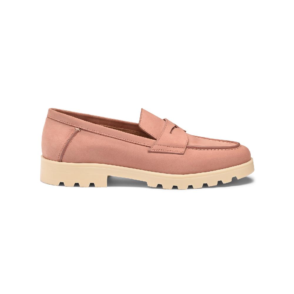 Santoni Mocassino penny da donna in nabuk rosa