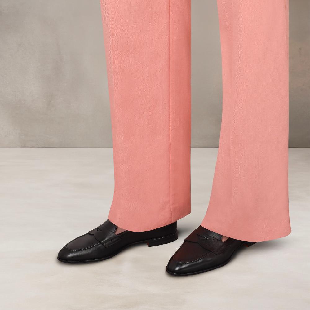 Santoni Mocassino Penny Da Donna In Pelle Nera