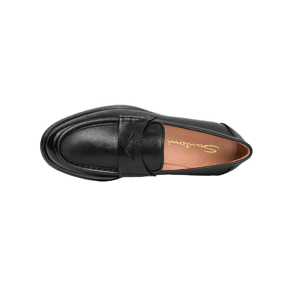Santoni Mocassino Penny Da Donna In Pelle Nera