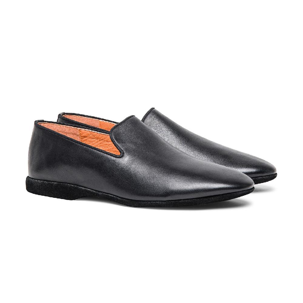 Santoni Pantofola Da Uomo In Pelle Nera