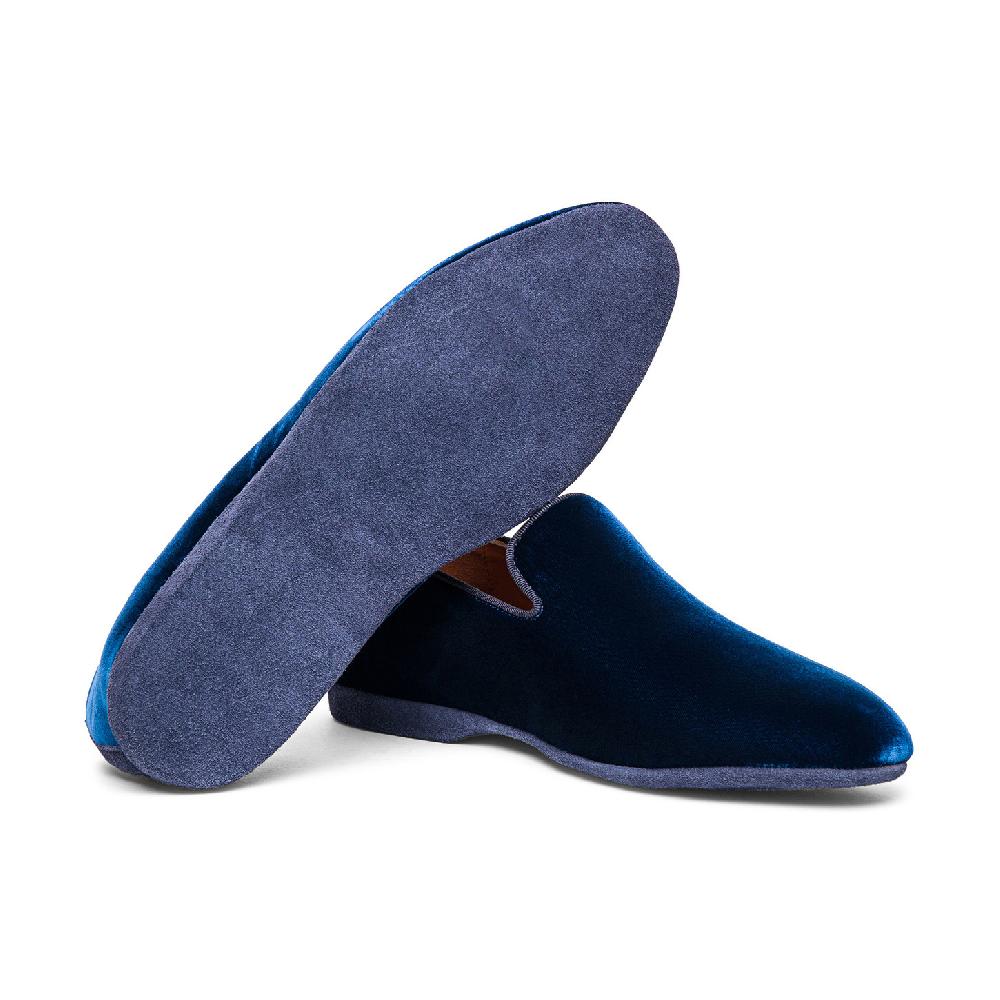 Santoni Pantofola Da Uomo In Velluto Blu