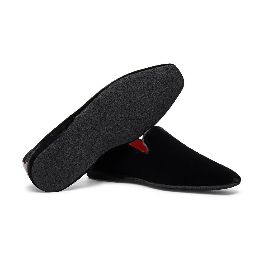 Santoni Pantofola Da Uomo In Velluto Nero