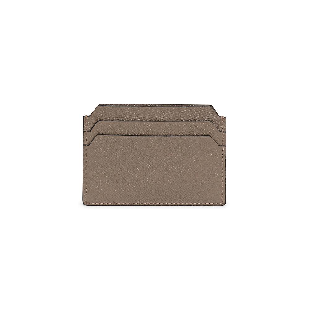 Santoni Porta Carte Di Credito In Saffiano Beige
