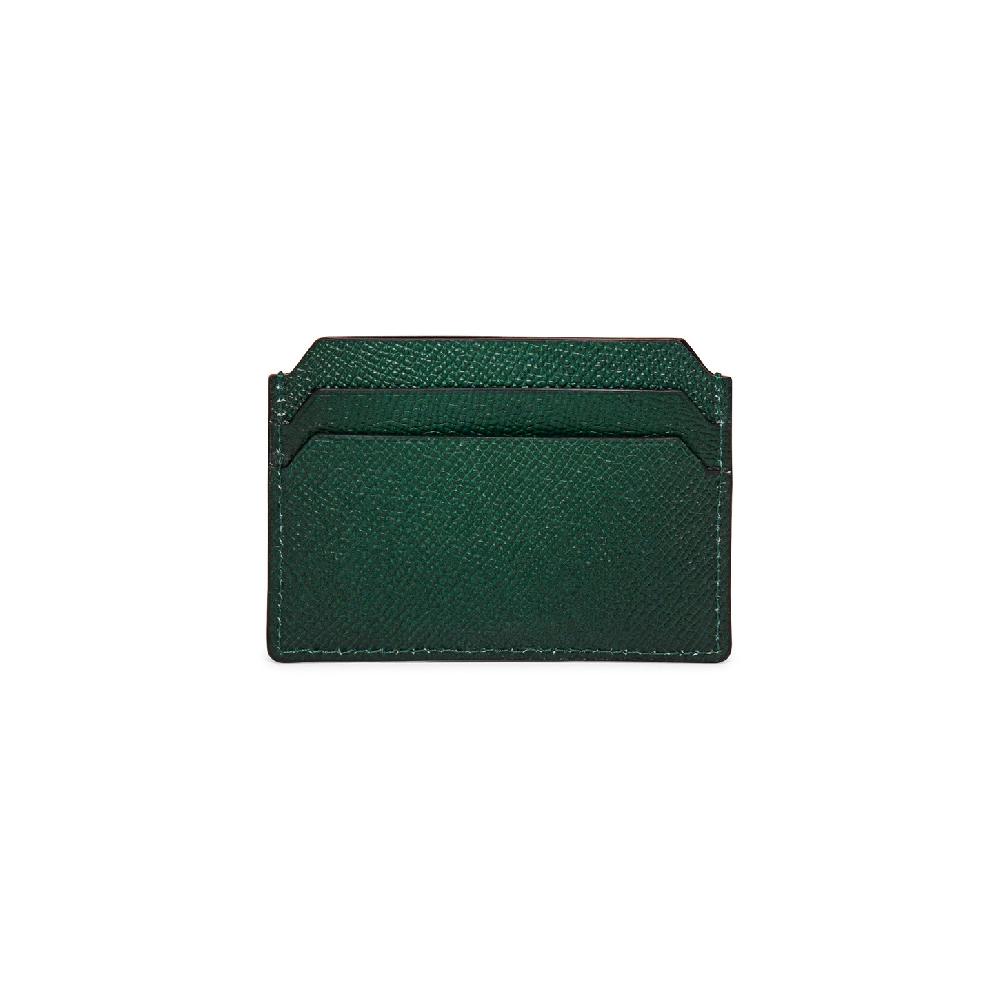 Santoni Porta Carte Di Credito In Saffiano Verde