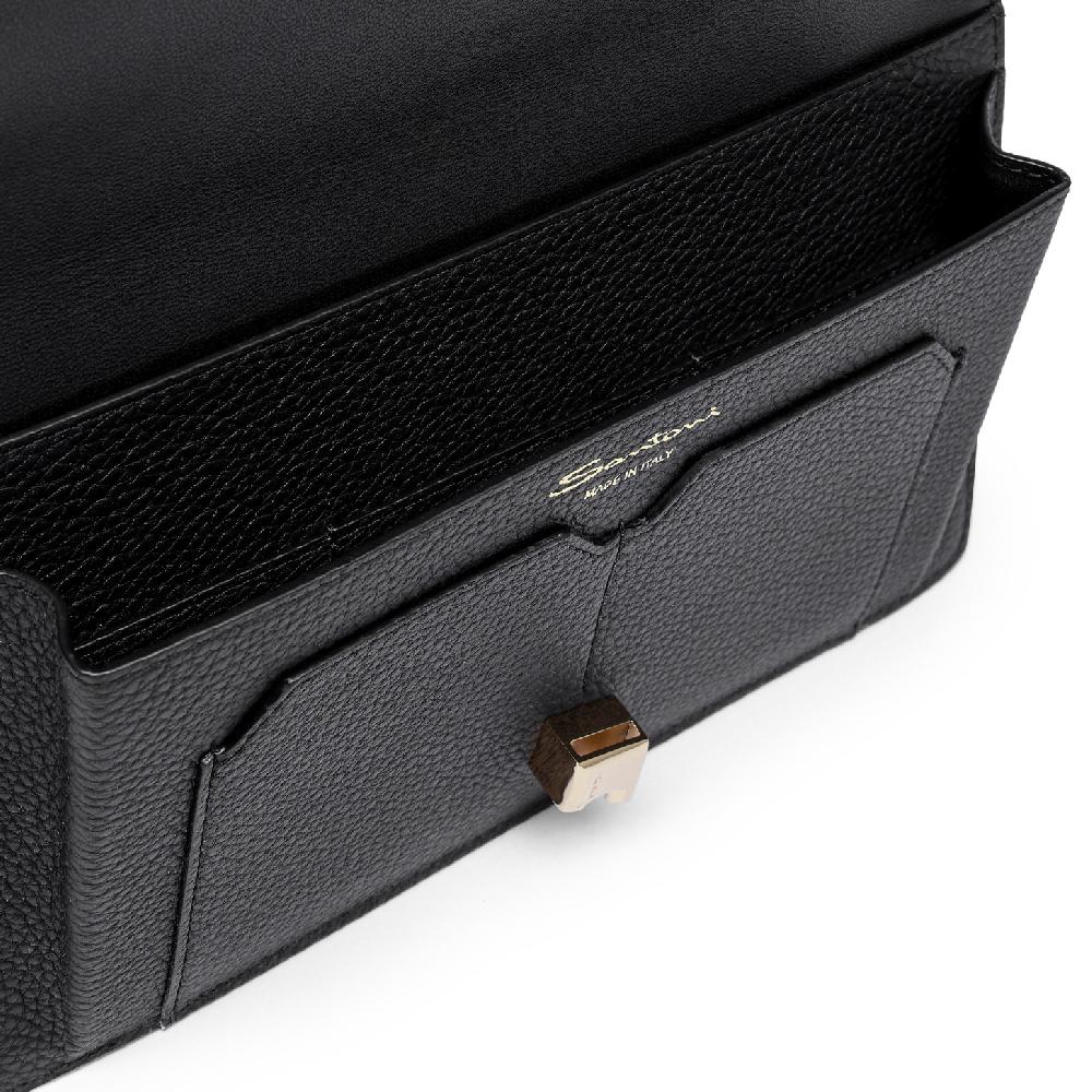 Santoni Porta Documenti In Pelle Nera