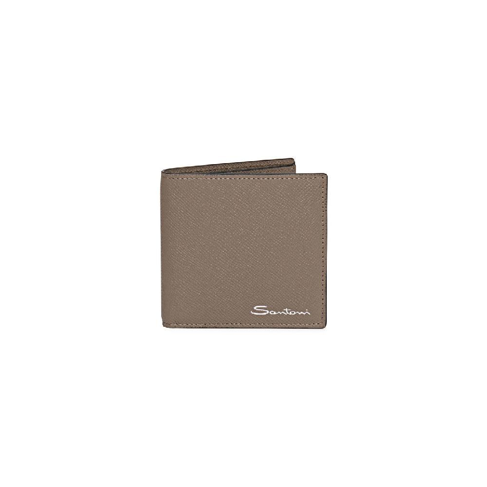 Santoni Portafoglio in saffiano beige