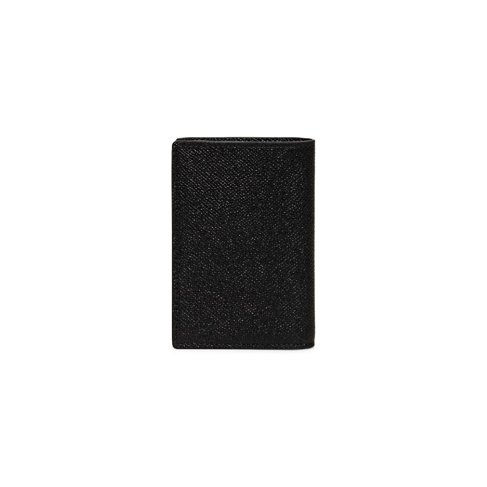 Santoni Portafoglio Verticale In Saffiano Nero