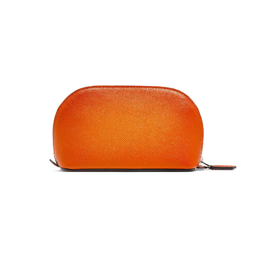 Santoni Pouch In Saffiano Arancione