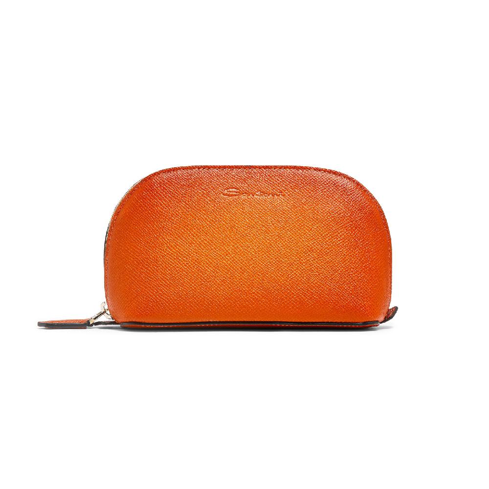 Santoni Pouch in Saffiano arancione