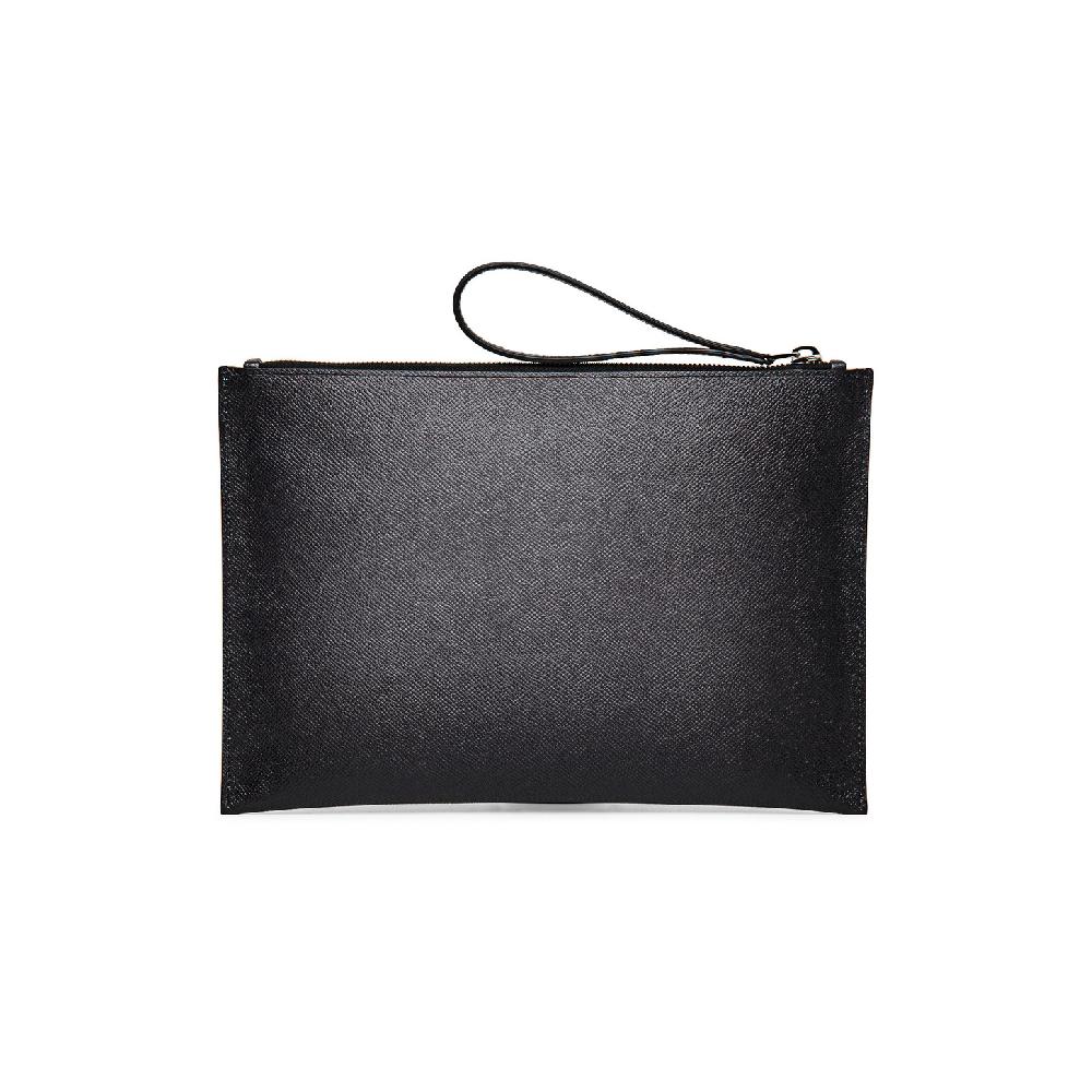 Santoni Pouch In Saffiano Grigio