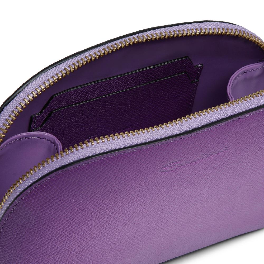 Santoni Pouch In Saffiano Viola