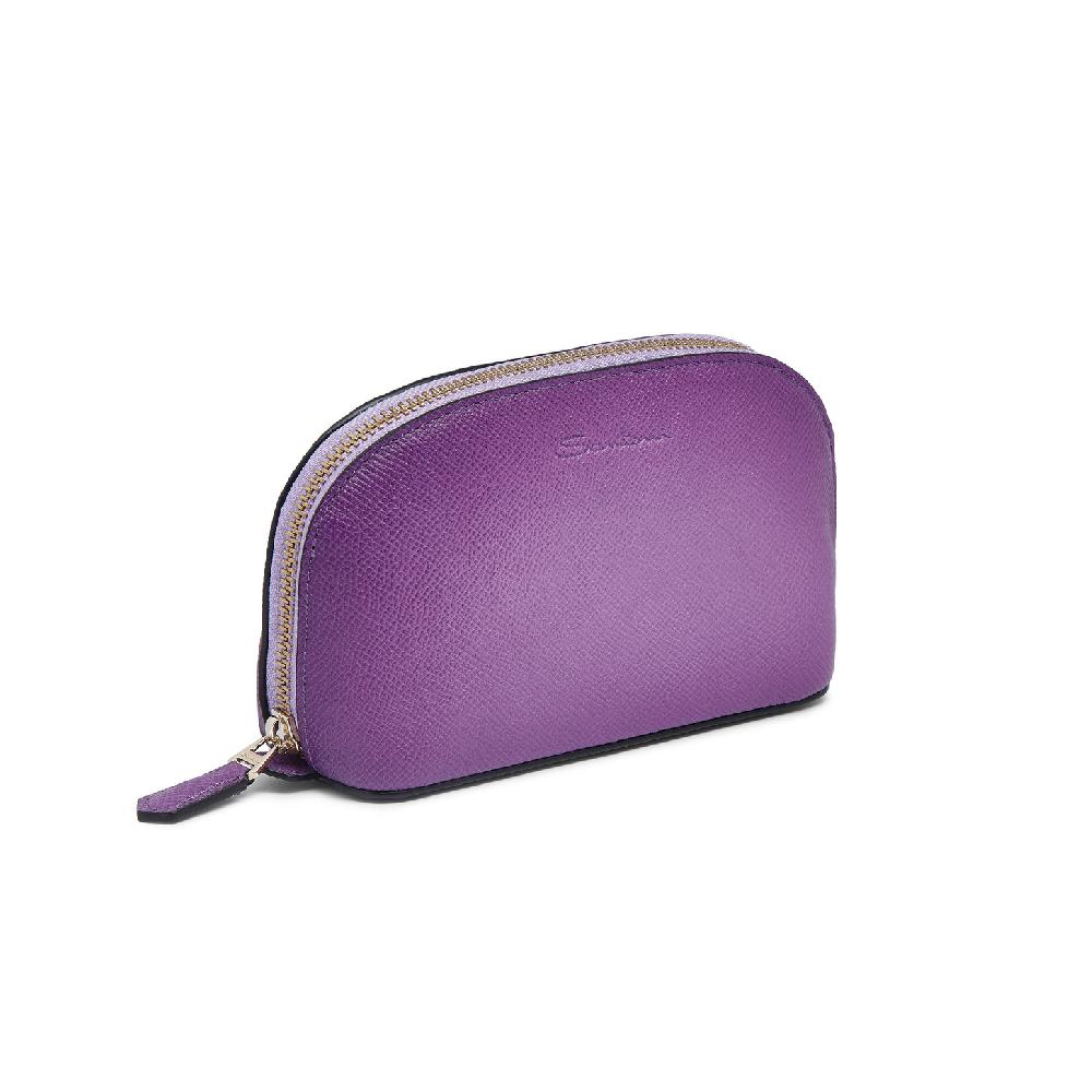 Santoni Pouch In Saffiano Viola