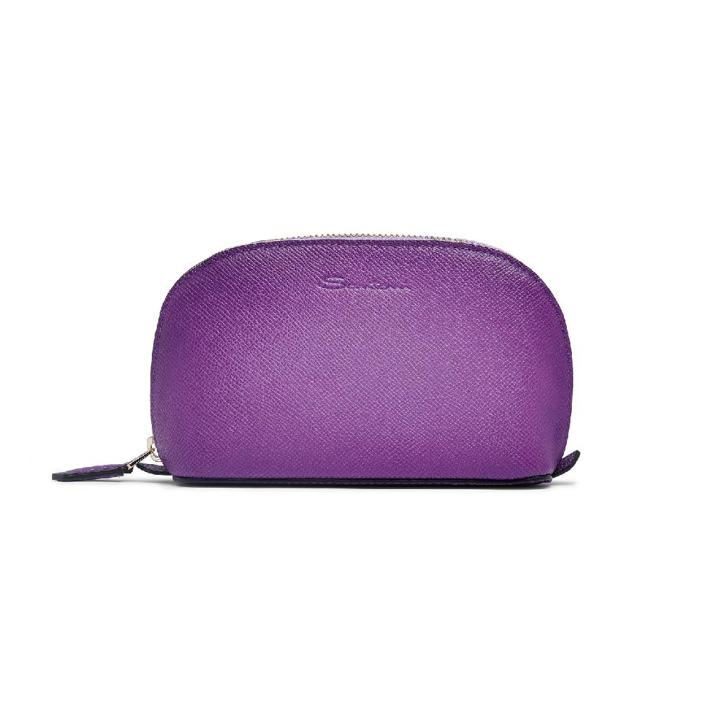 Santoni Pouch in Saffiano viola