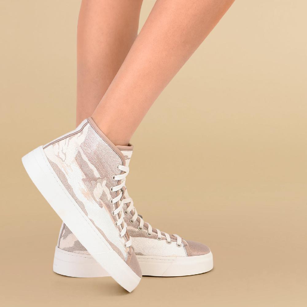 Santoni Sneaker Da Donna In Tessuto Beige