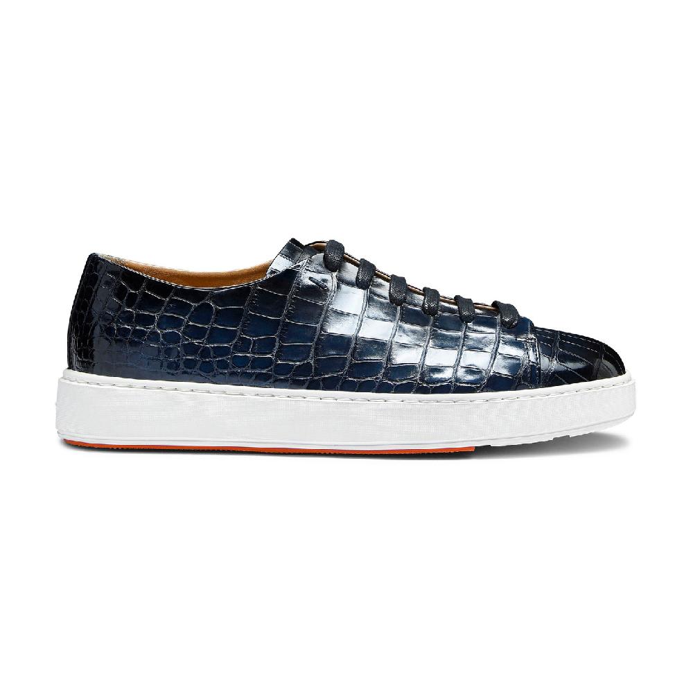 Santoni Sneaker da uomo in alligatore blu