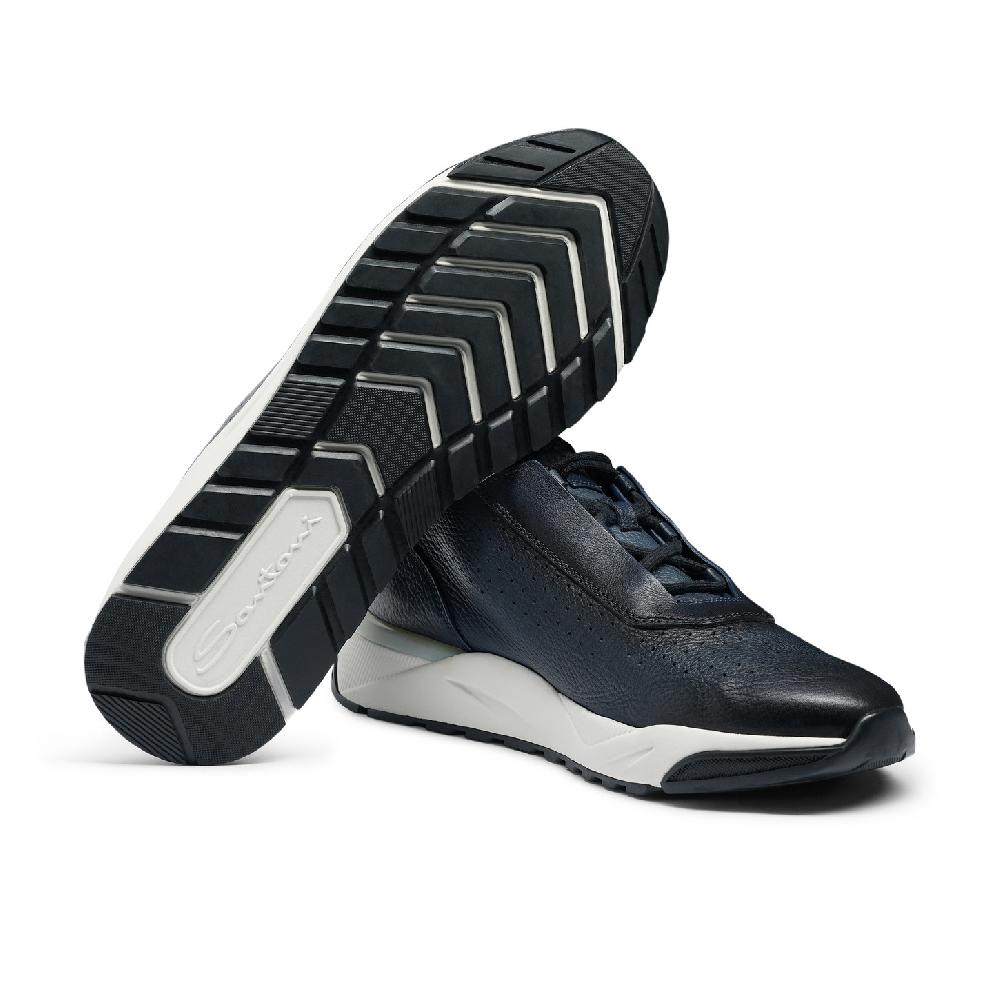 Santoni Sneaker Da Uomo In Pelle Blu