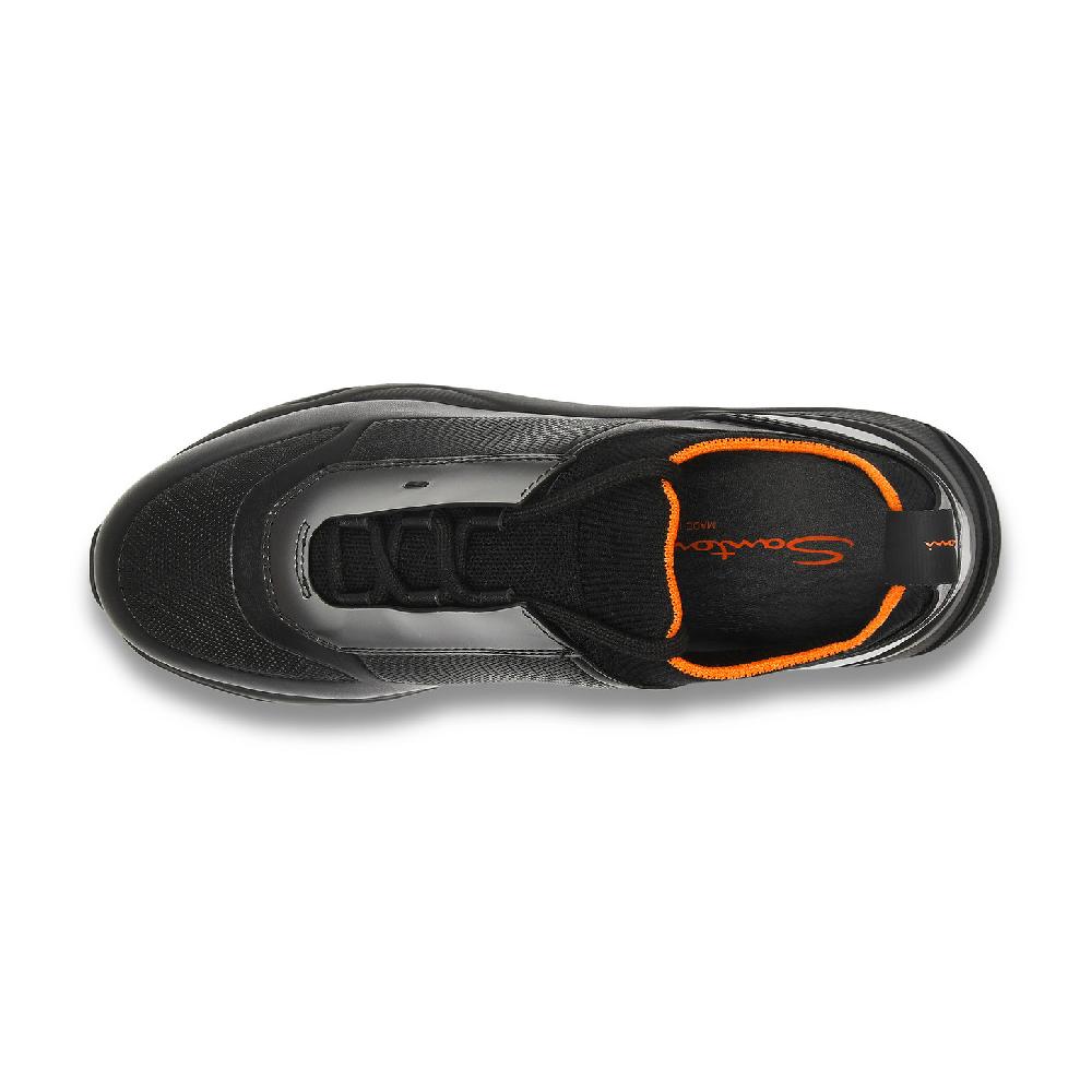 Santoni Sneaker Da Uomo In Pelle Nera