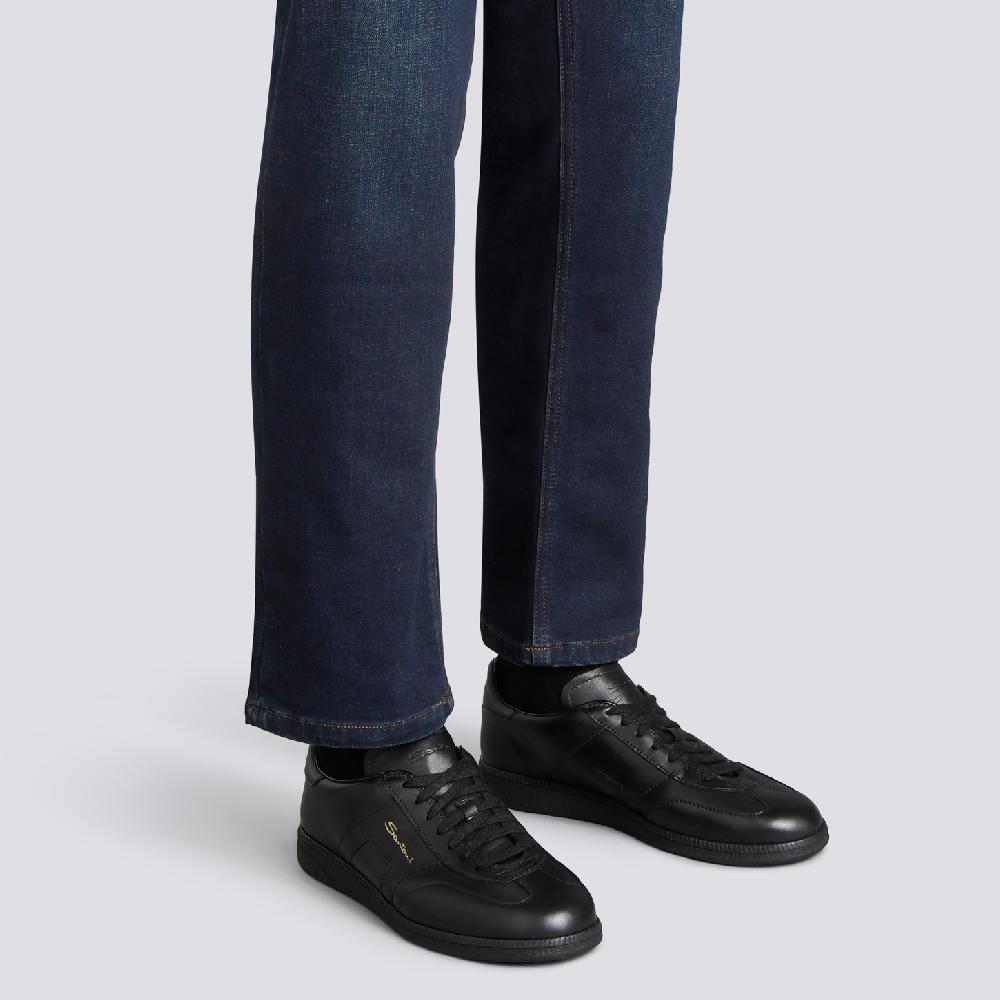 Santoni Sneaker DBS Oly Da Uomo In Pelle Nera