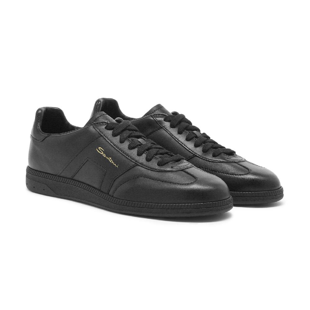 Santoni Sneaker DBS Oly Da Uomo In Pelle Nera