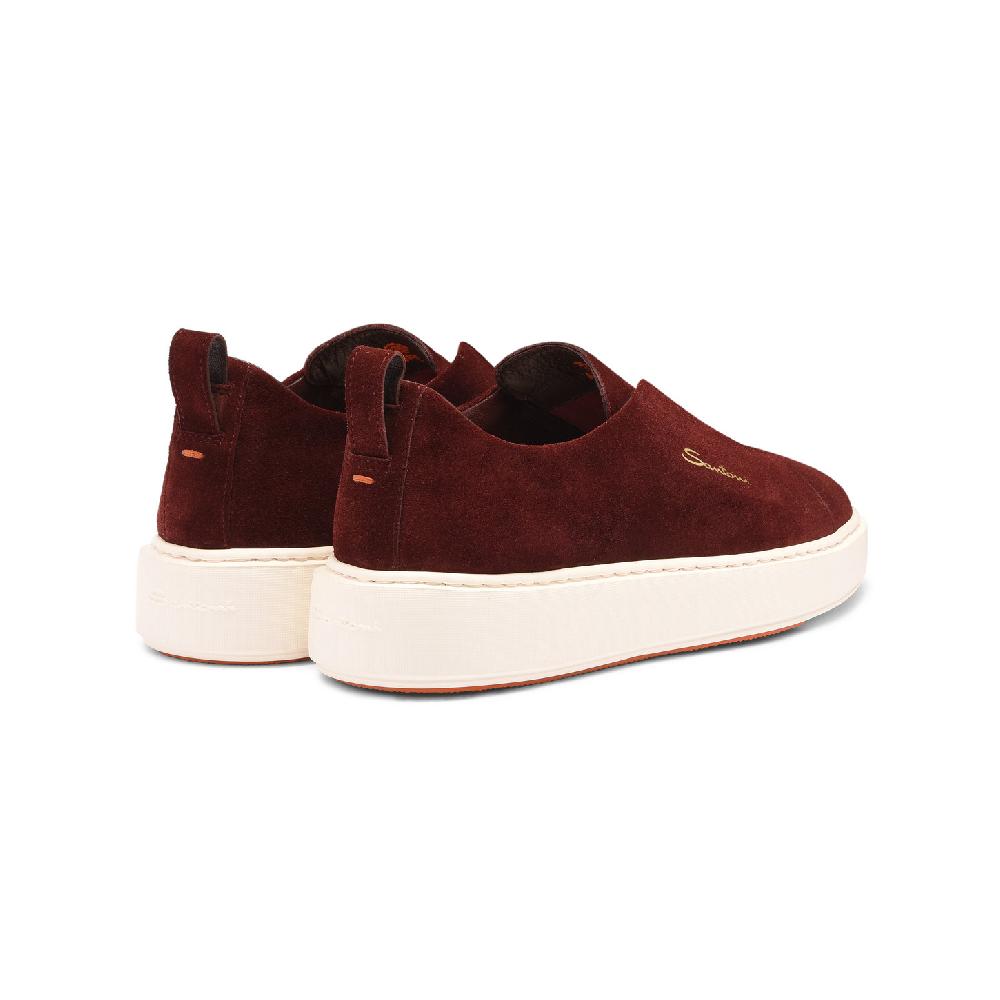 Santoni Sneaker Slip-on Da Donna In Suede Bordeaux