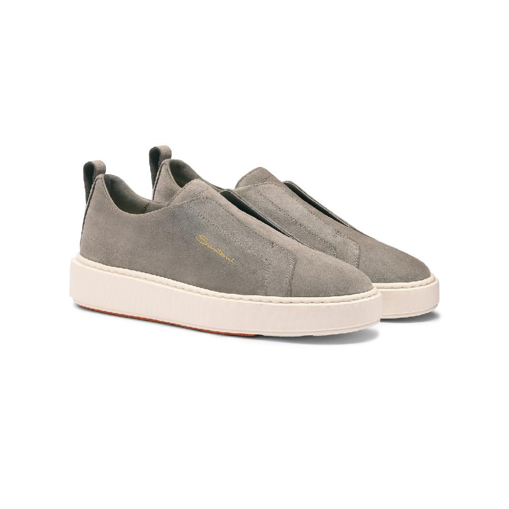 Santoni Sneaker Slip-on Da Donna In Suede Grigio