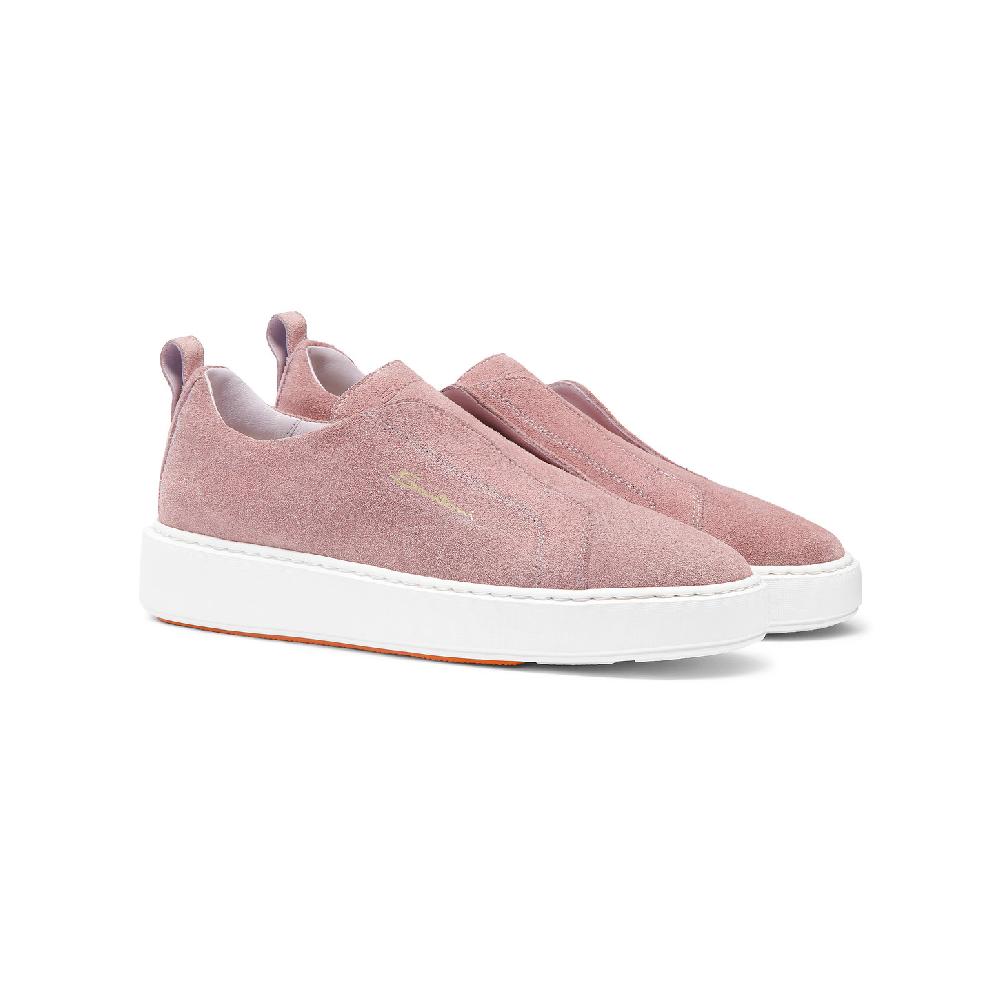 Santoni Sneaker Slip-on Da Donna In Suede Rosa