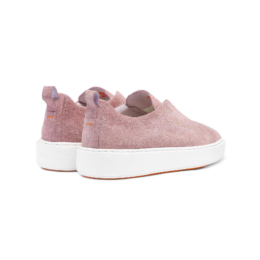 Santoni Sneaker Slip-on Da Donna In Suede Rosa