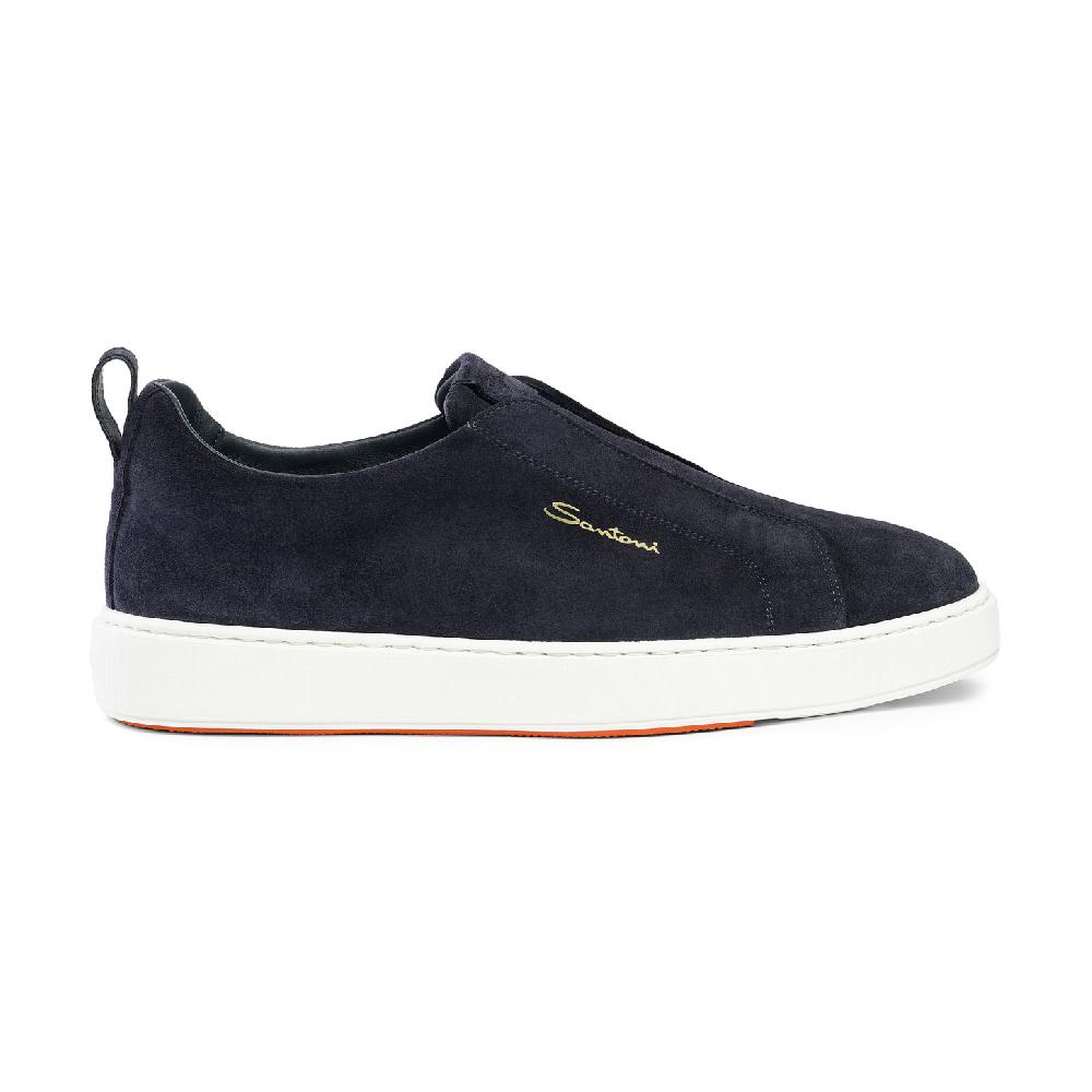 Santoni Sneaker slip-on da uomo in suede blu