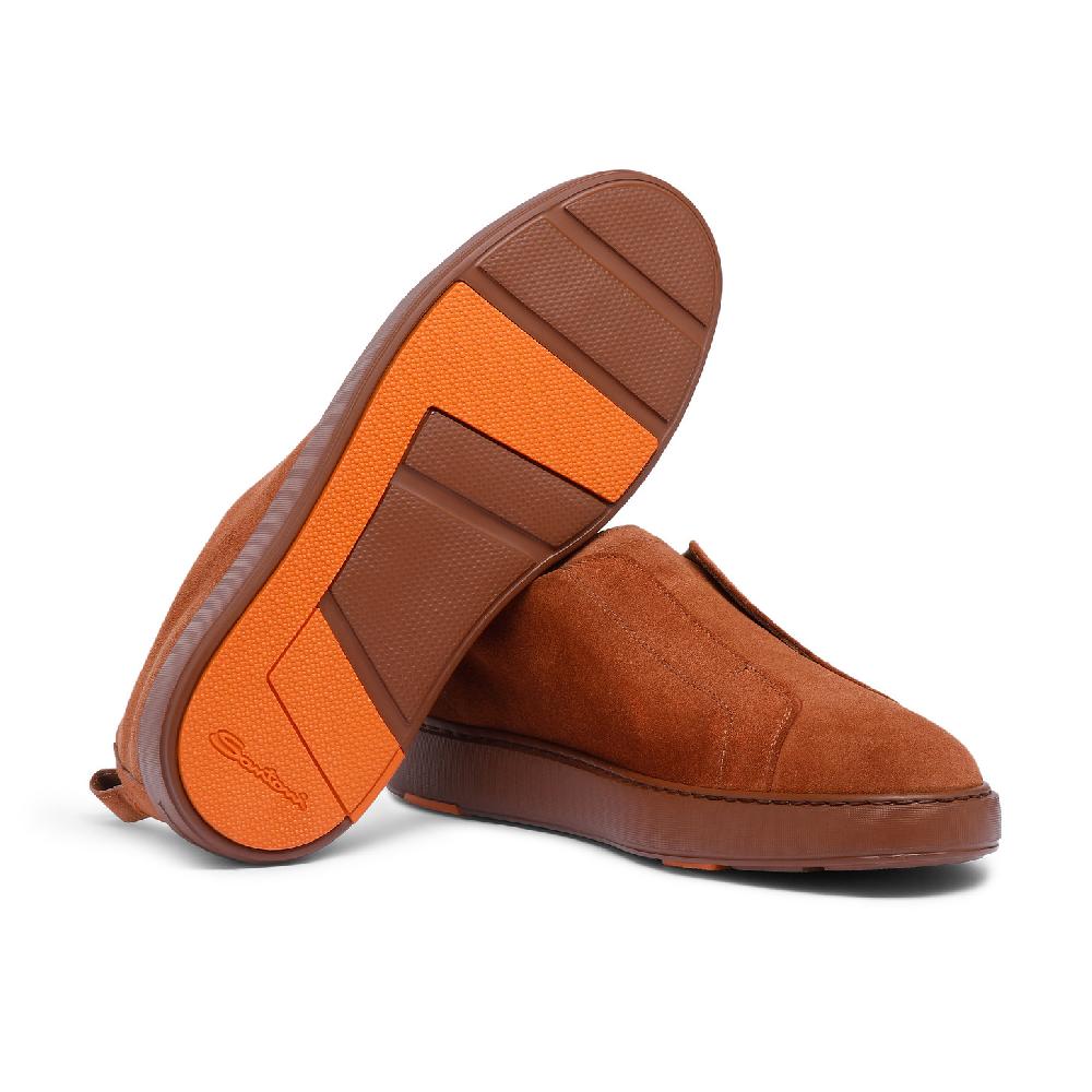 Santoni Sneaker Slip-on Da Uomo In Suede Marrone